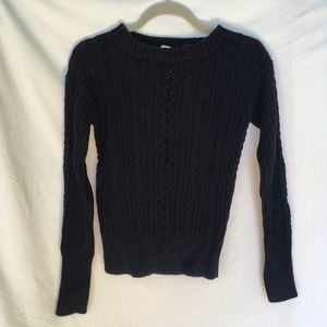 Black Cable Knit  J.Crew Sweater. Small.
